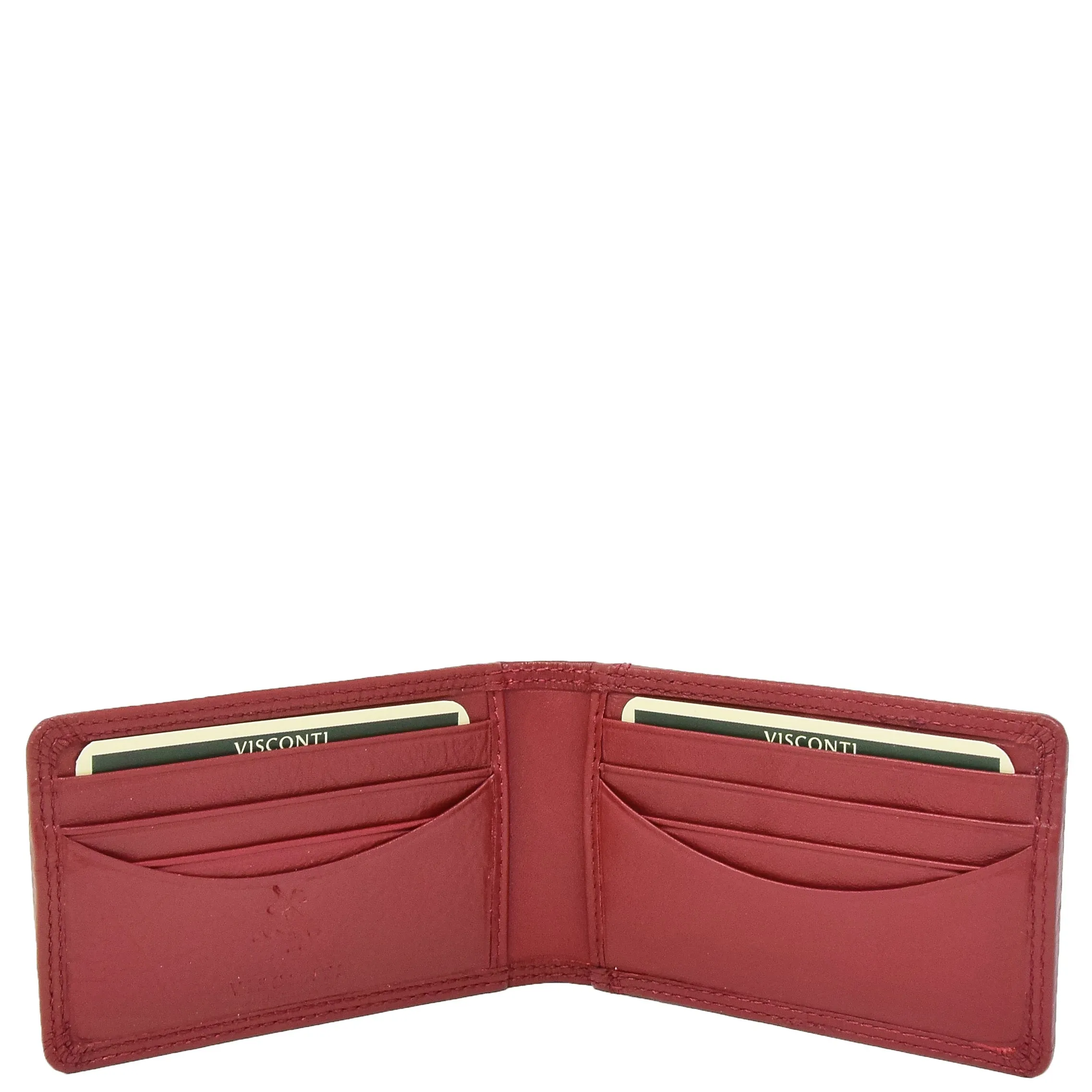 Slim Fold Leather Card Wallet Madrid Red