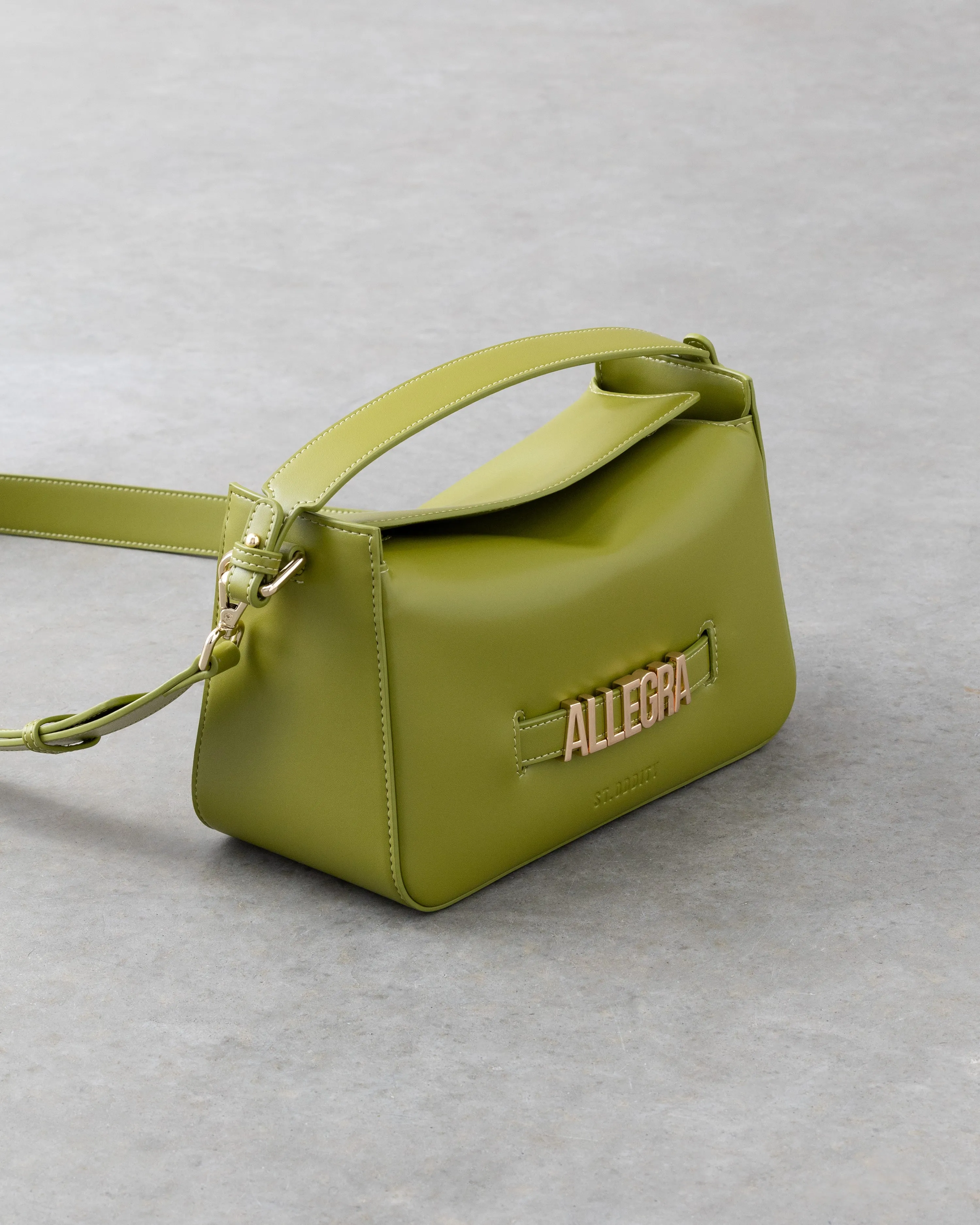 Slouch Bag in Olive with Personalised Hardware