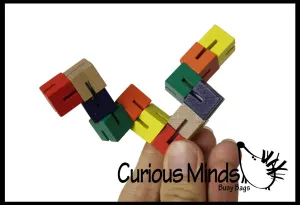 Small Bendy Wood Fidget Toy - Twist and Turn Puzzle Fidget Toy