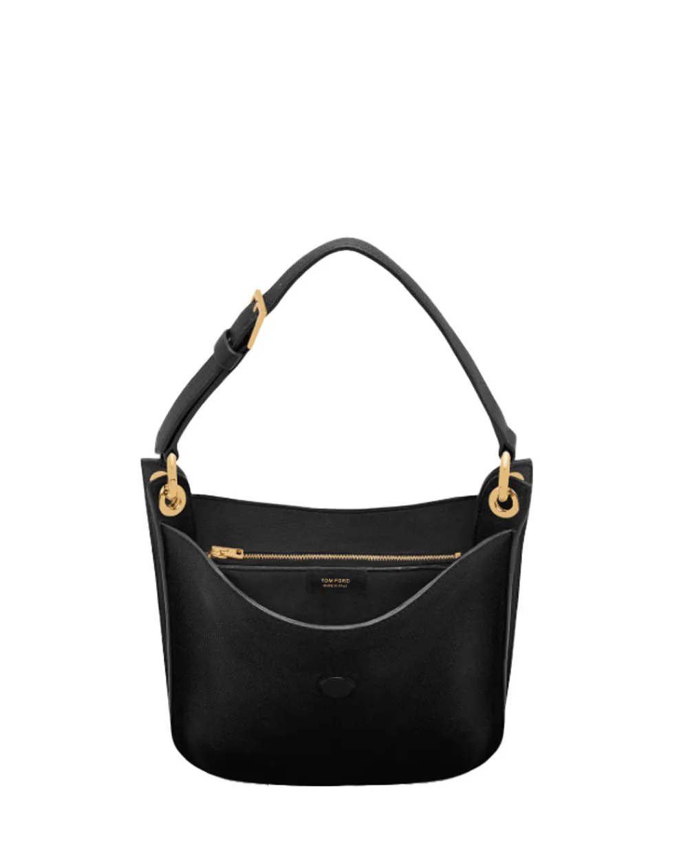 Small Tara Grained Leather Crossbody Bag in Black