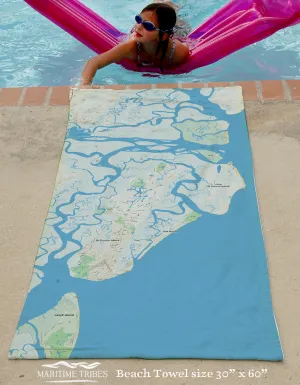 St Simons Island GA Charted Territory Quick Dry Towel