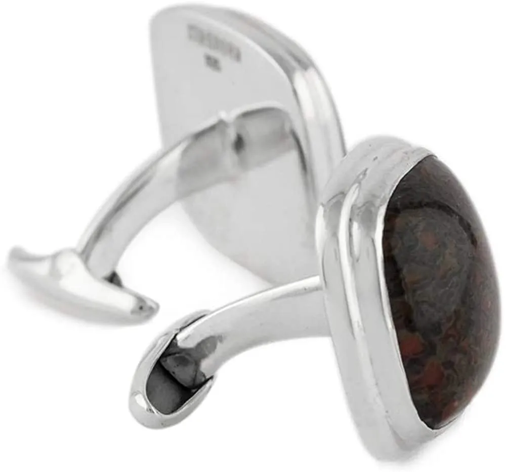 Starborn Creations Sterling Silver Square Fossil Dinobone Cuff Links