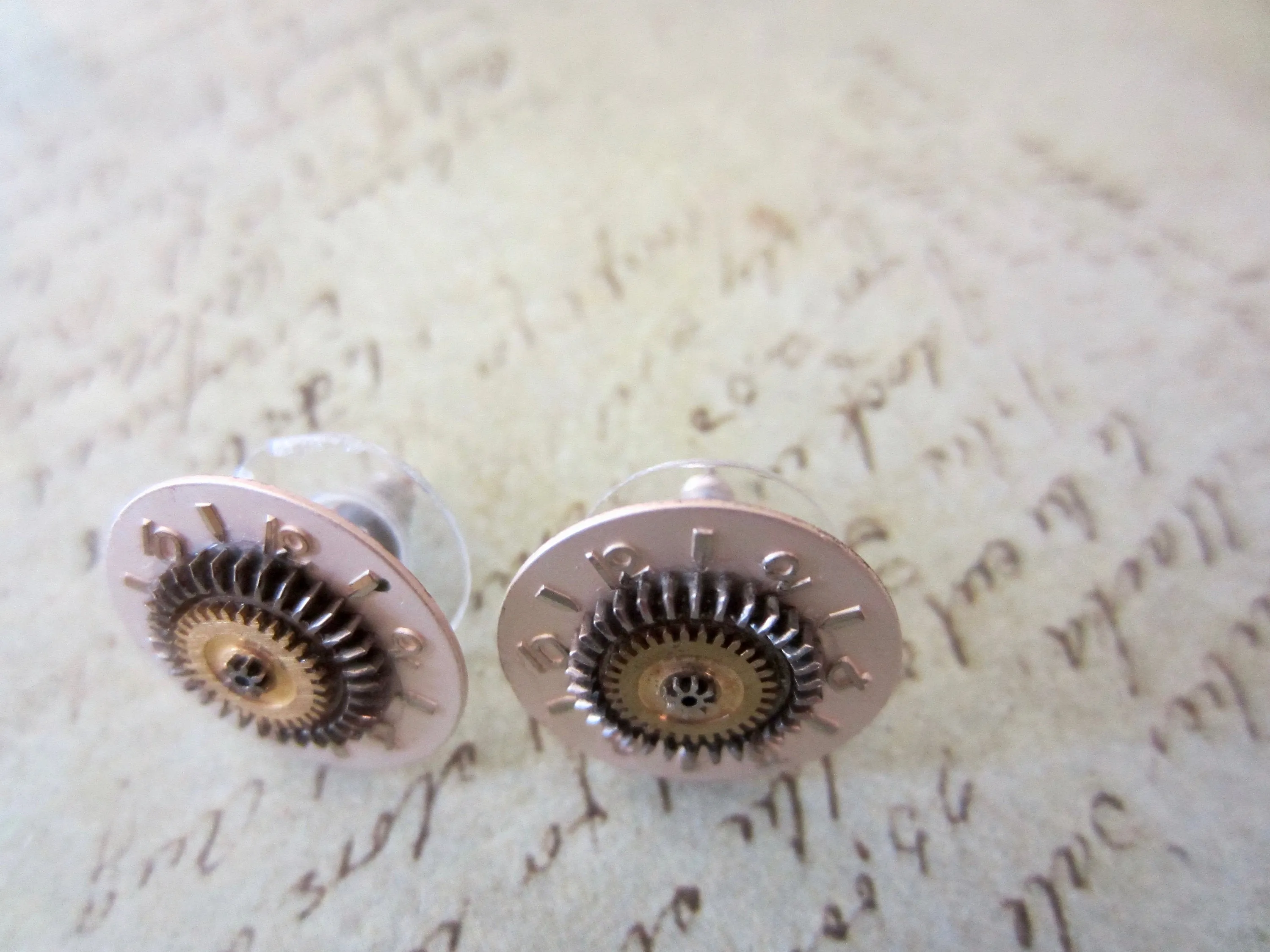 Steampunk Earrings with vintage Watch Dials, Faces Steampunk Earrings , Steampunk jewelry  Lightweight earrings Birthday gift