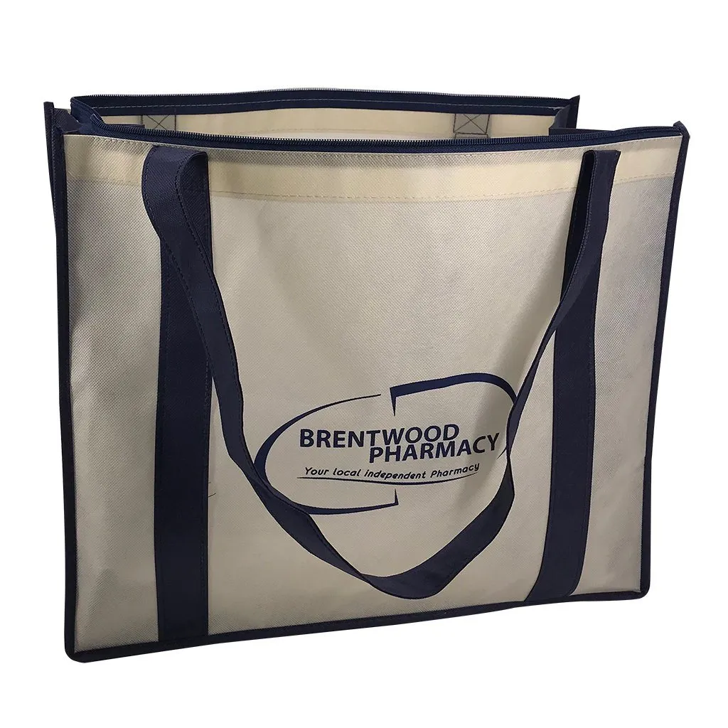 Stock NWPP Large Zipper Shopping Bag(SNB-38D)