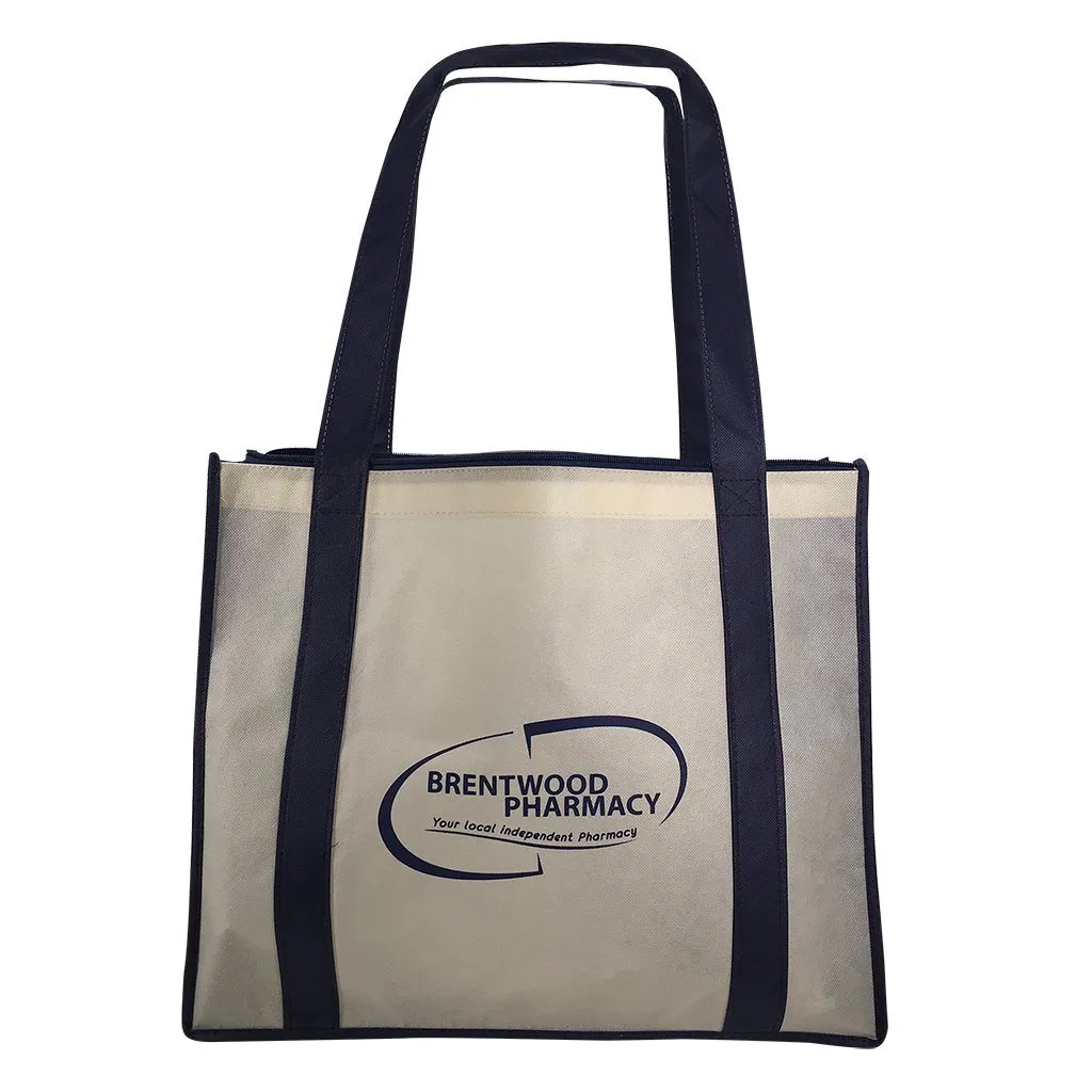 Stock NWPP Large Zipper Shopping Bag(SNB-38D)