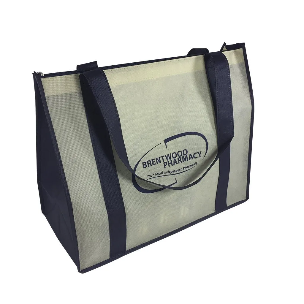 Stock NWPP Large Zipper Shopping Bag(SNB-38D)