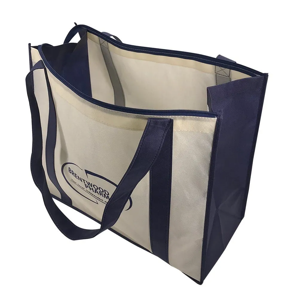 Stock NWPP Large Zipper Shopping Bag(SNB-38D)