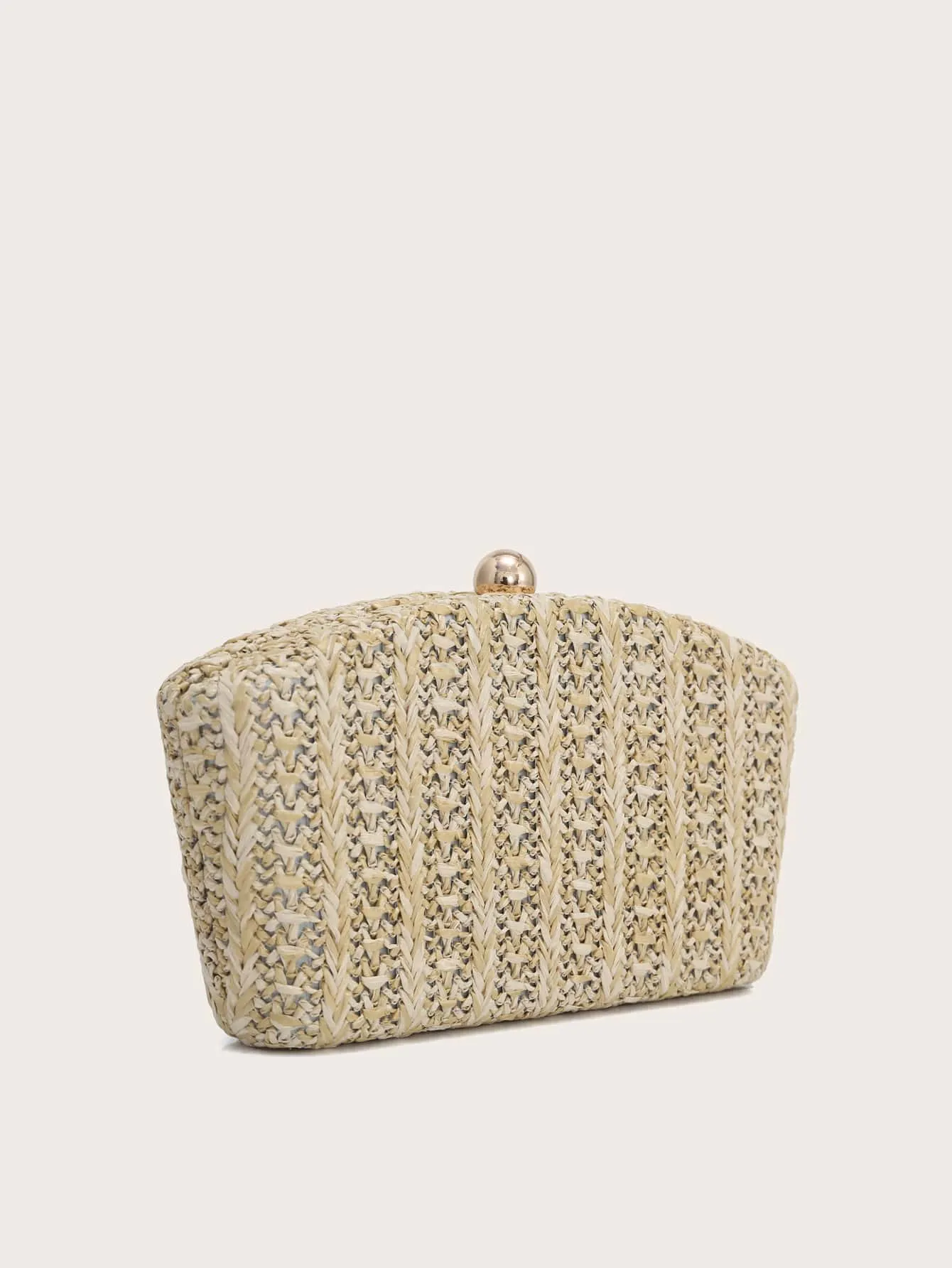 Straw Design Chain Clutch Bag