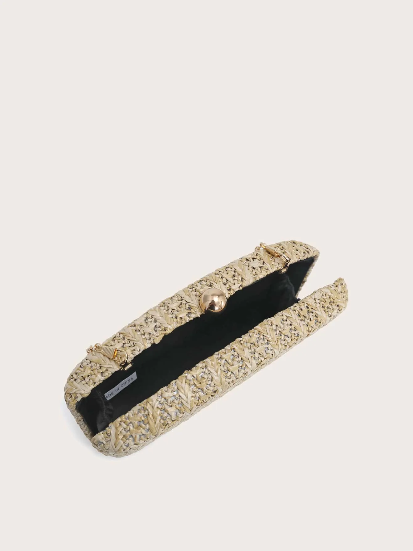 Straw Design Chain Clutch Bag