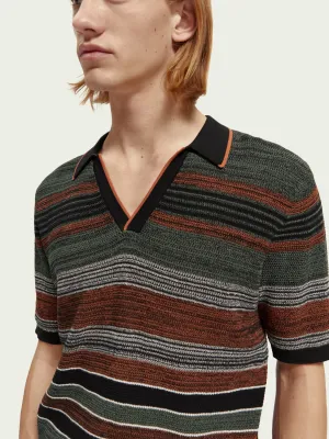 STRIPED KNIT POLO