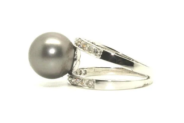 Tahition Pearl & Diamond Parallel Ring Ad No. 0879