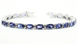 Tanzanite And Diamond Tennis Bracelet Ad No.0692