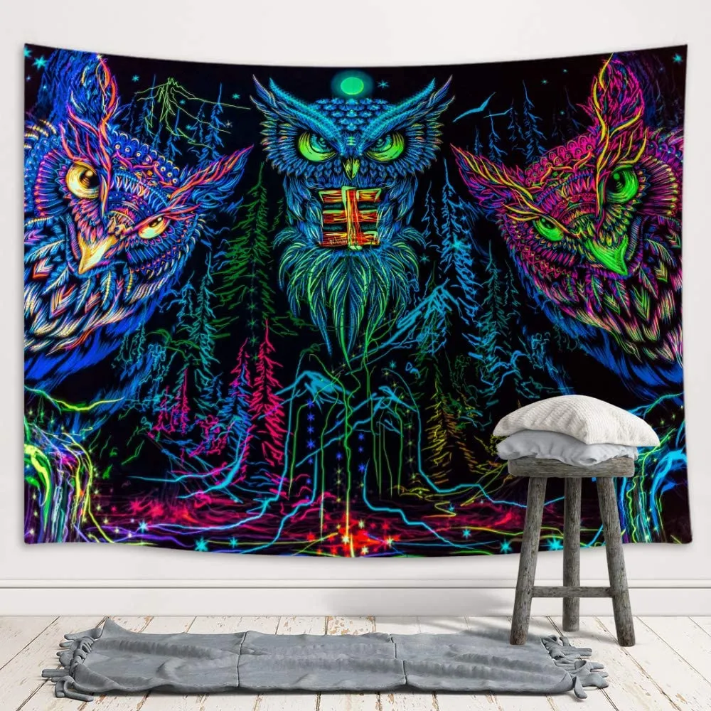 The Psychedelic Owl Tapestry