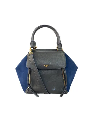 Tory Burch navy half moon satchel