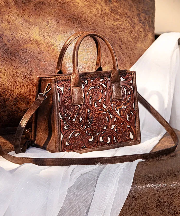 Trinity Ranch Tooled Tote Carry Bag