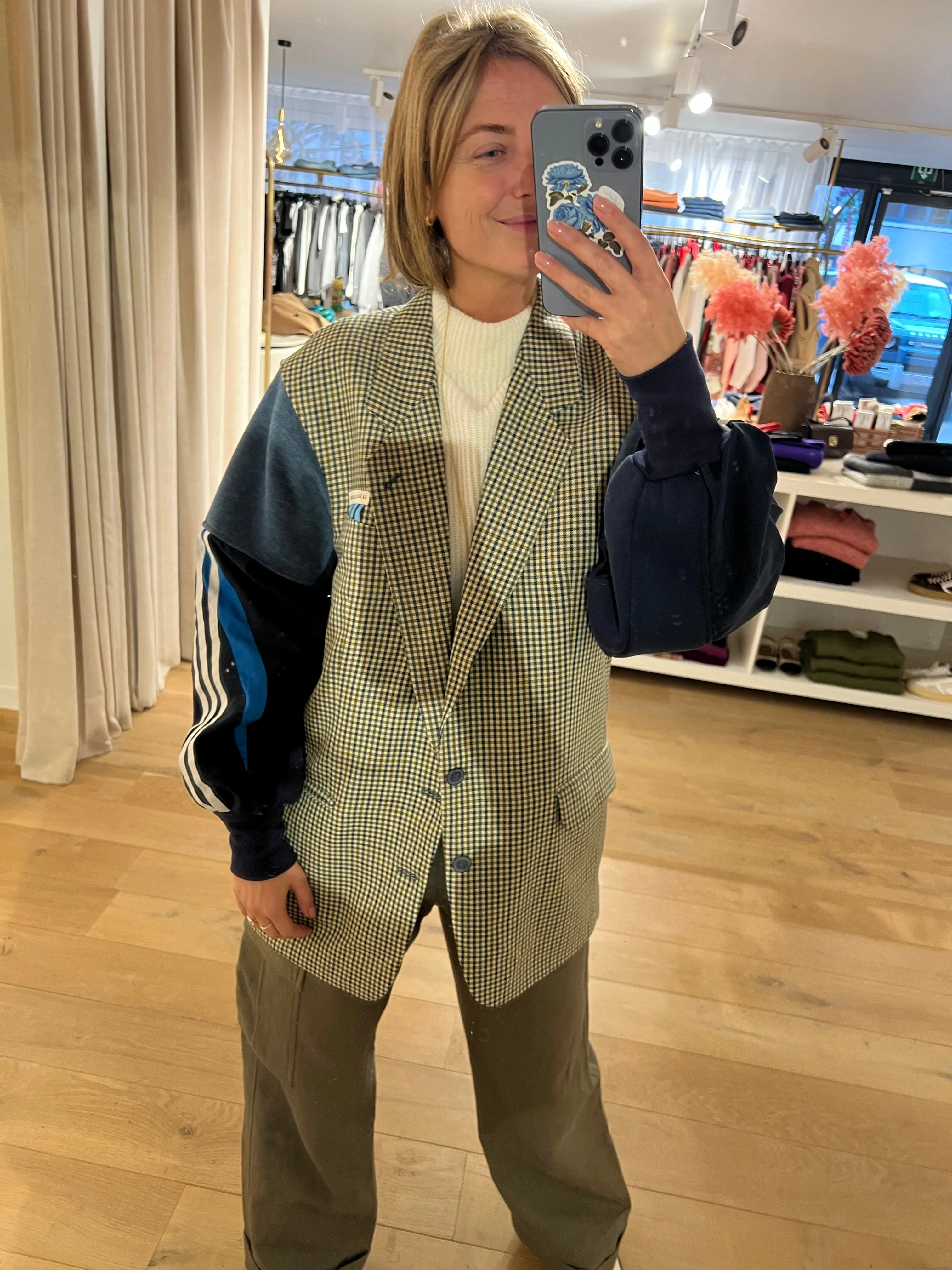 Unique Blazer Khaki/blauw