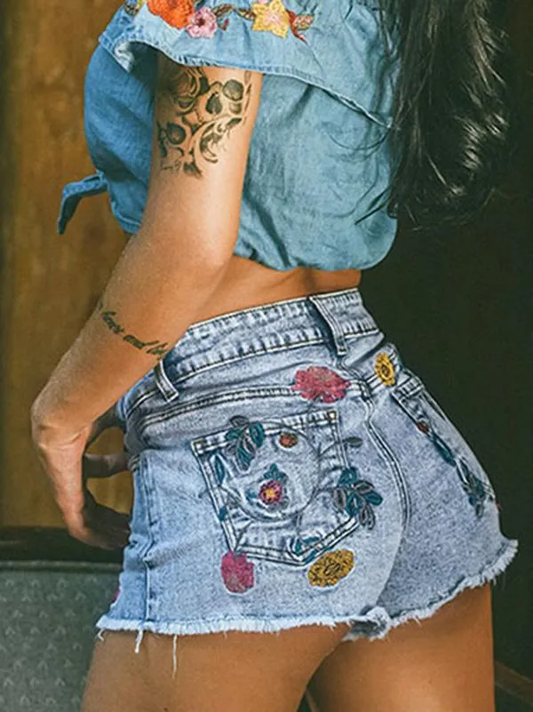 Unique Embroidered Short Bottoms