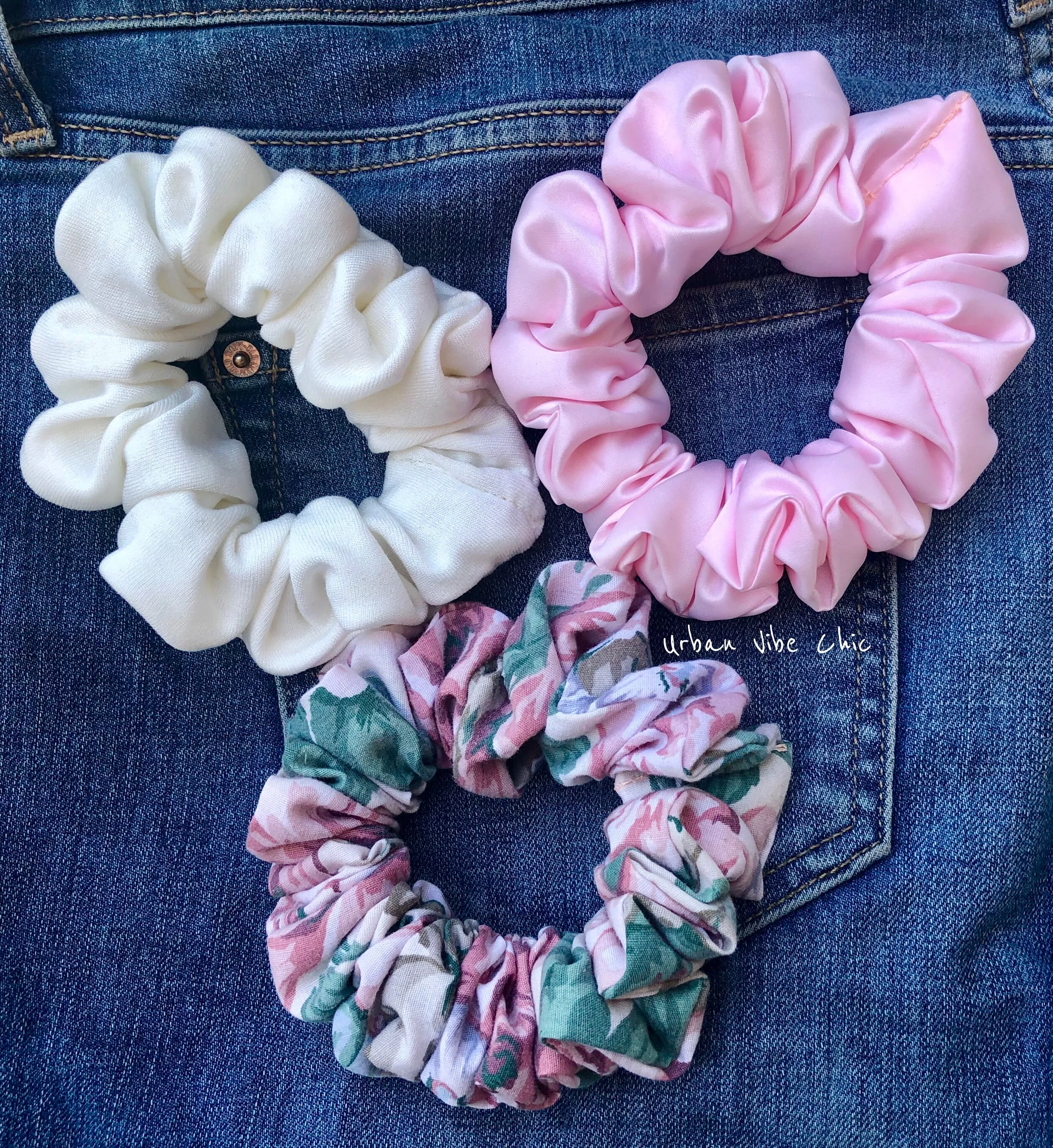 Unique Hair Scrunchies - Ivory