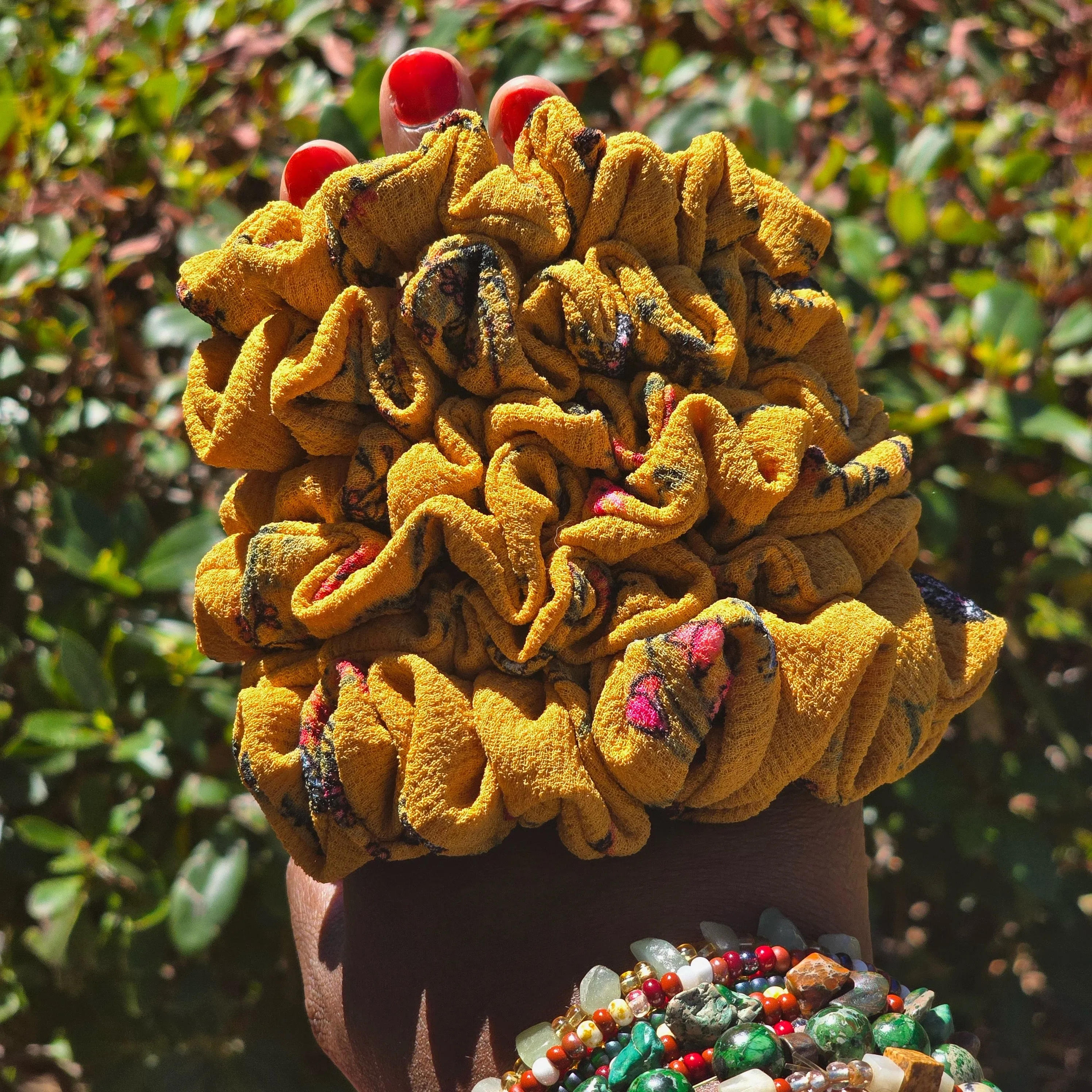 Unique Hair Scrunchies - Mustard