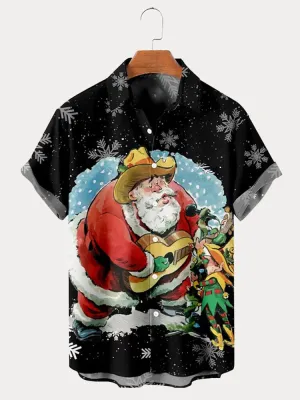 Unique Santa Claus Printed Shirt