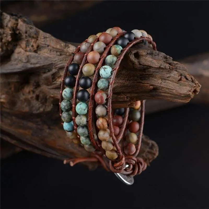 Unique Wrap Leather Strands Bracelets