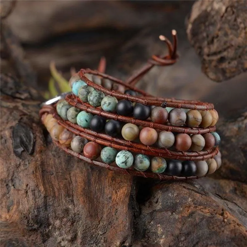 Unique Wrap Leather Strands Bracelets