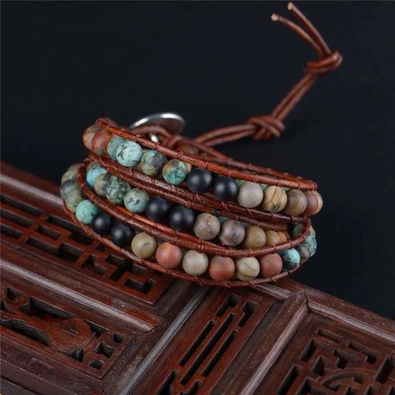 Unique Wrap Leather Strands Bracelets