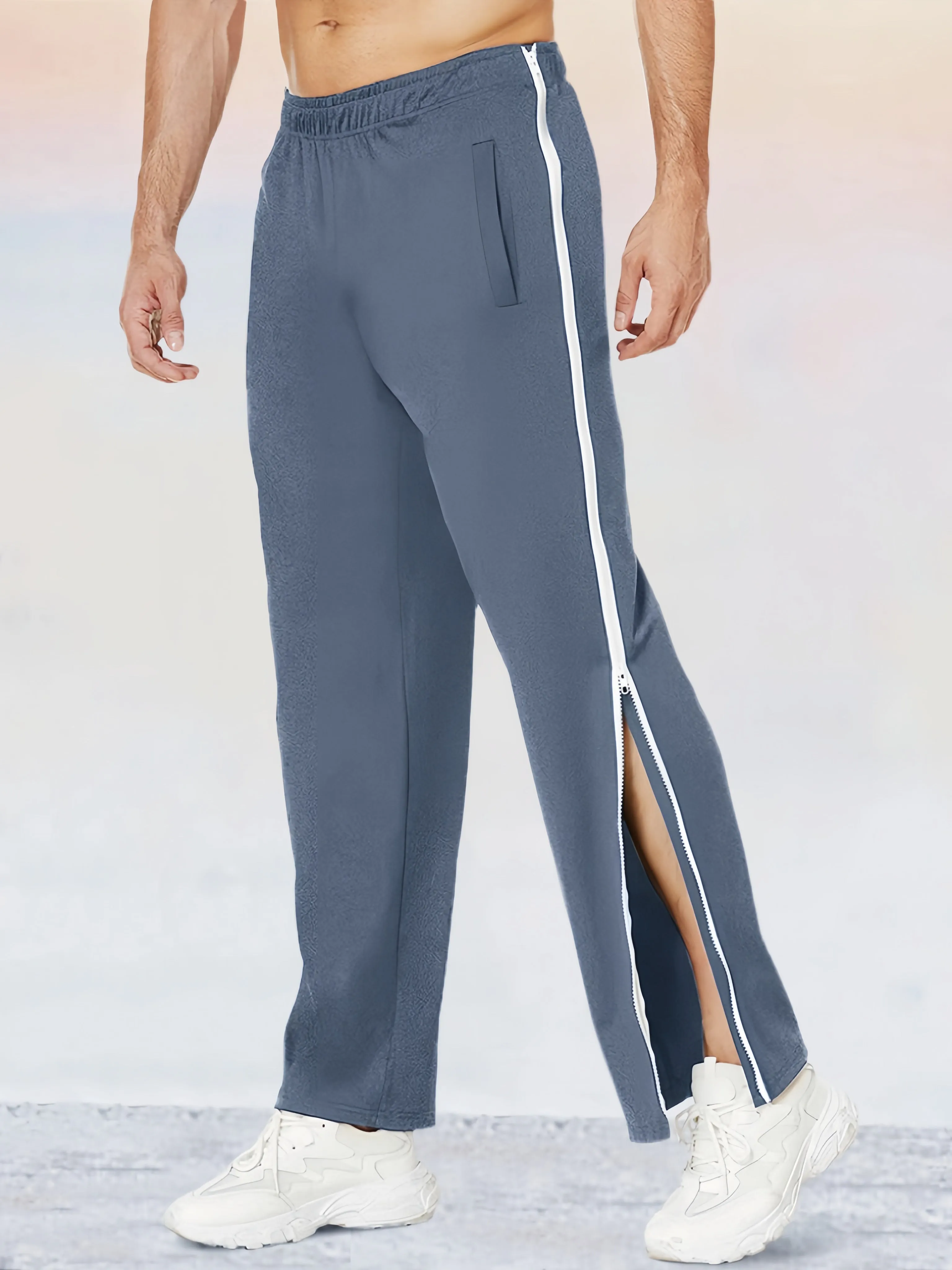 Unique Zipper Slit Side Sweatpants