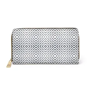 Uniquely You Womens Wallet - Zip Purse / White & Black Radiant