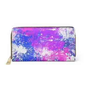 Uniquely You Womens Wallet - Zip Purse / White & Purple Multicolor