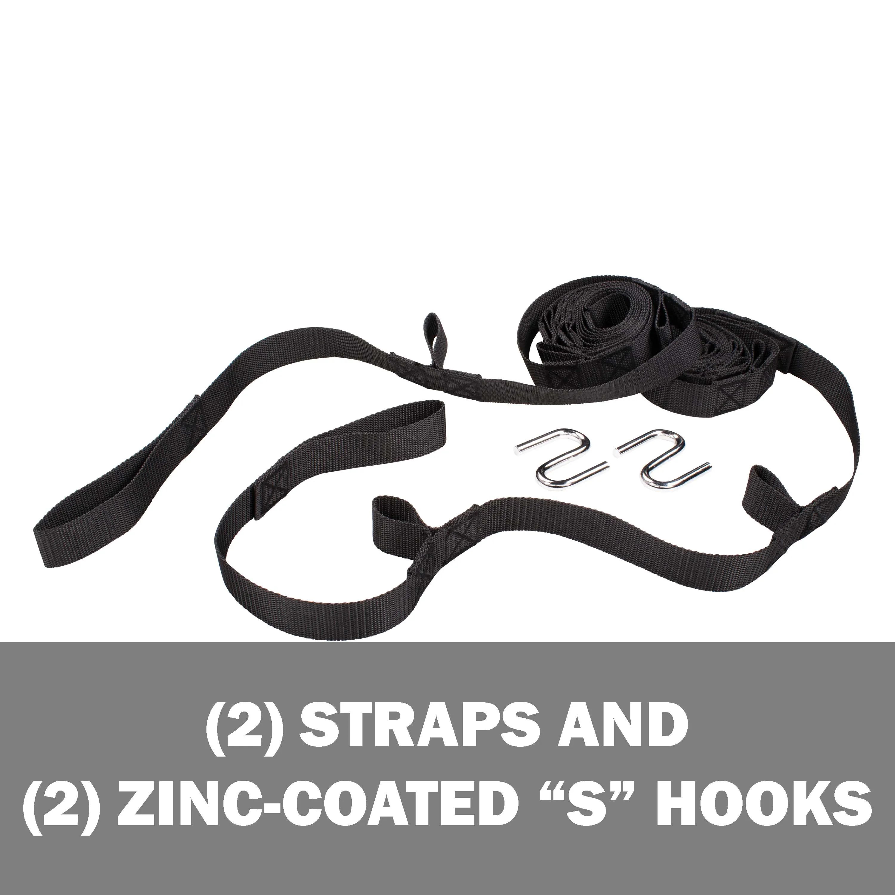 Universal Multi-Loop Suspension System w/ "S" Hooks | For Hammocks & Hammock Chairs | Adjustable Tree Straps | 300 Lb. Capacity