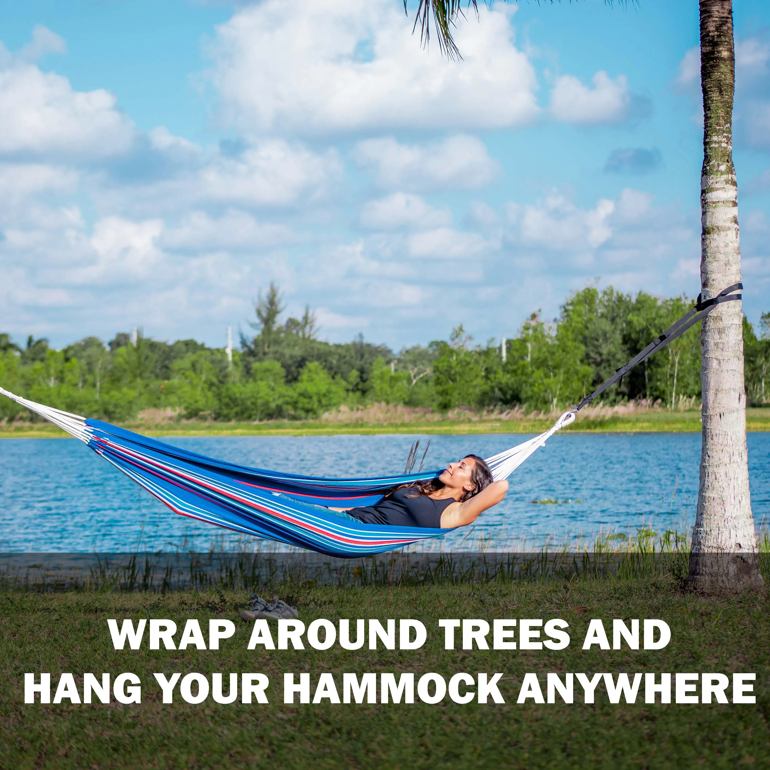 Universal Multi-Loop Suspension System w/ "S" Hooks | For Hammocks & Hammock Chairs | Adjustable Tree Straps | 300 Lb. Capacity