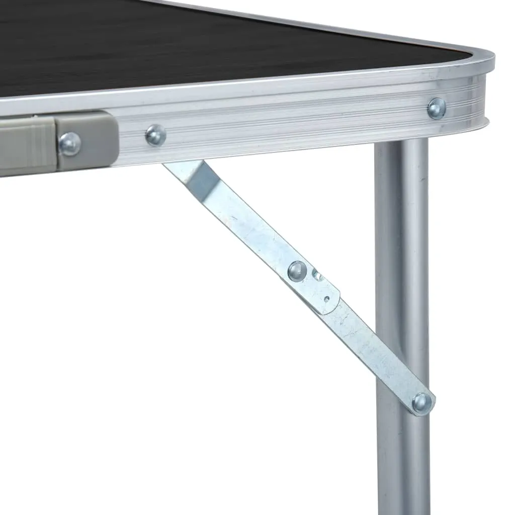 vidaXL Foldable Camping Table Grey Aluminium 240x60 cm