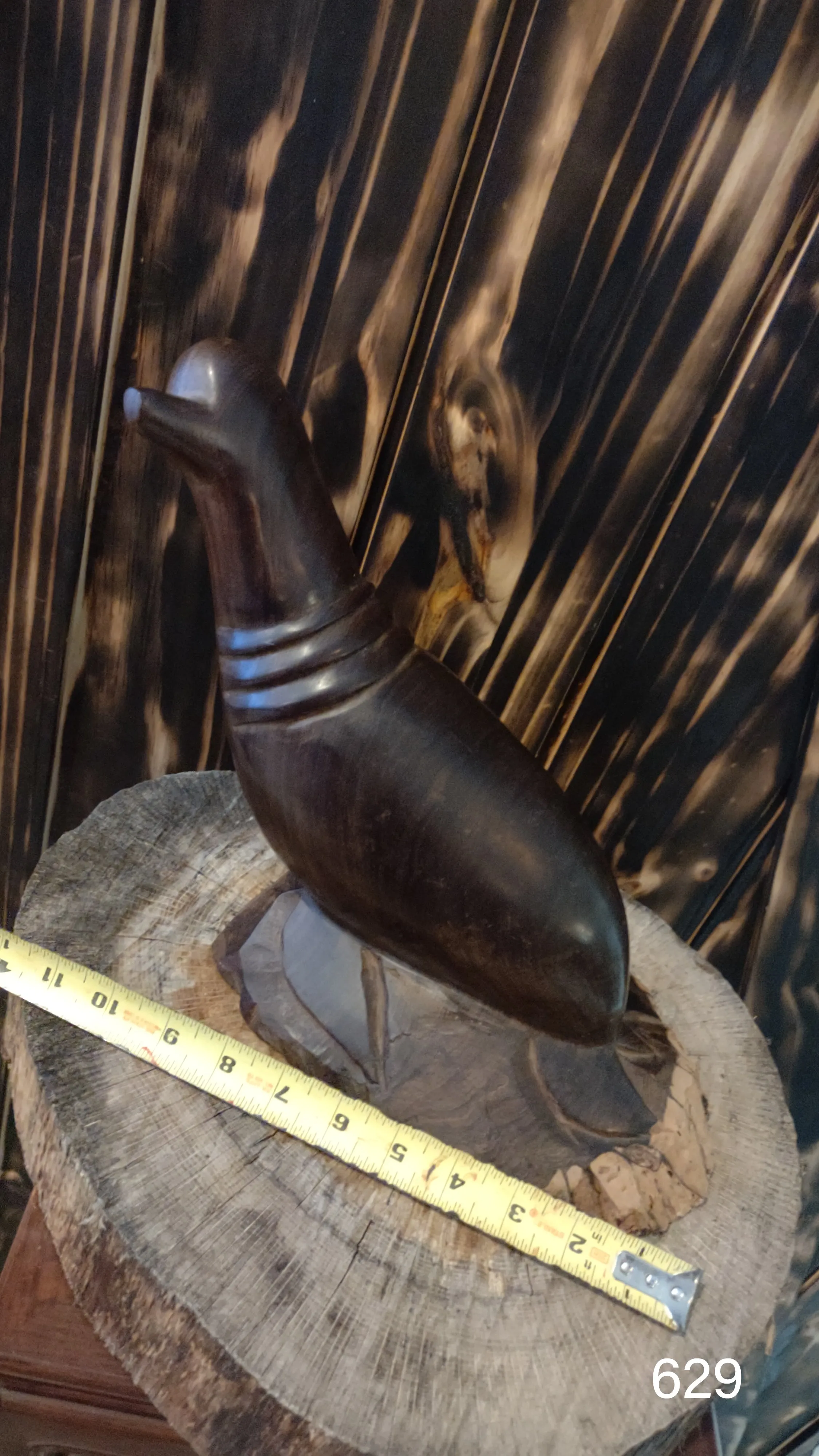 Vintage Ironwood  art carved sculpture seal sea lion.10" tall and 6" wide 12"long.