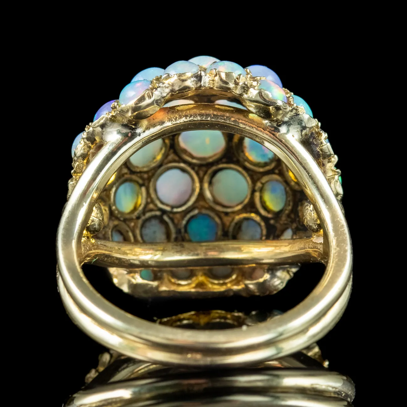 Vintage Opal Boule Cluster Ring 4ct Total Dated 1966