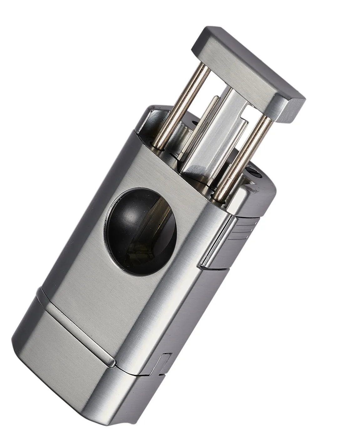 Visol Diablo Triple Torch Flame Lighter w/ Spring V Cutter - Silver