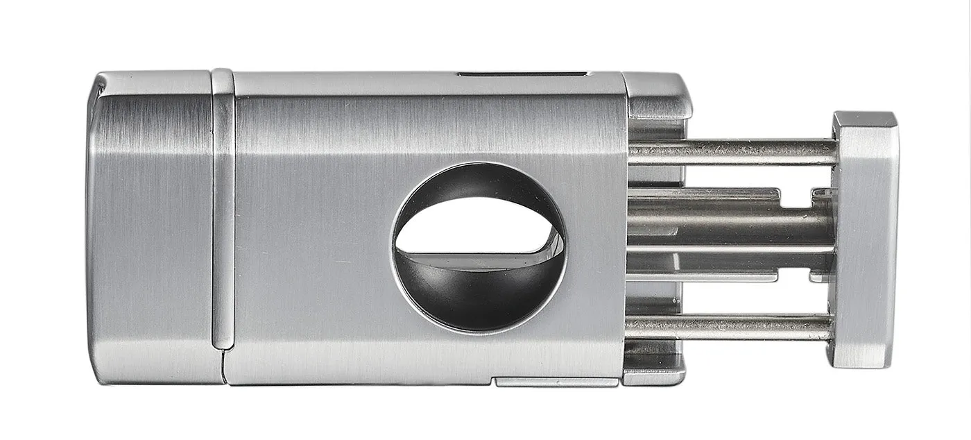 Visol Diablo Triple Torch Flame Lighter w/ Spring V Cutter - Silver