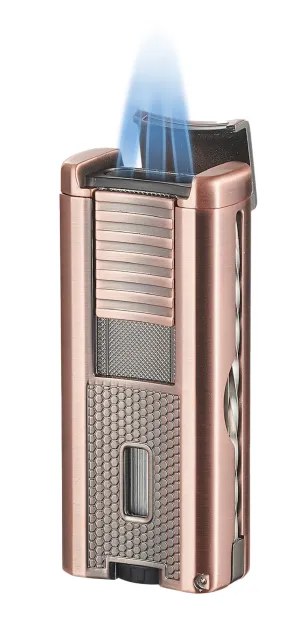 Visol Striker Triple Torch Flame Lighter with Cigar Poker - Bronze