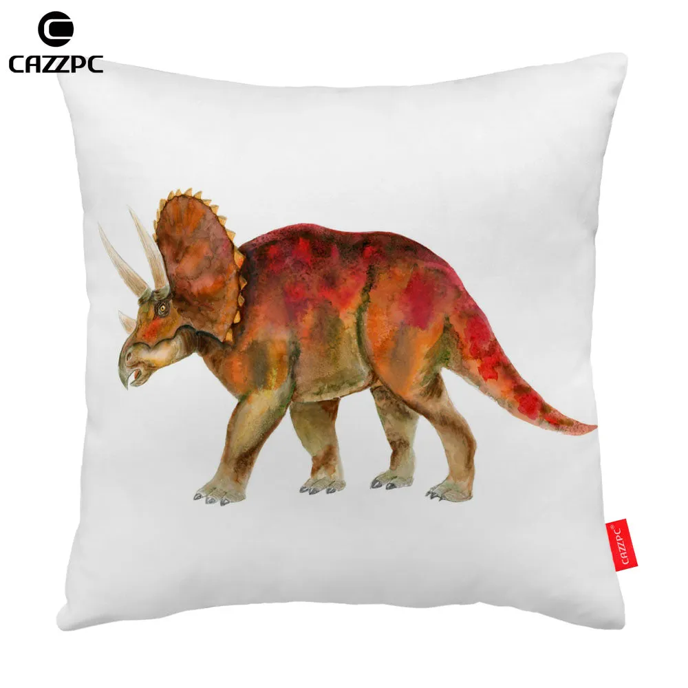 Watercolor Print Dinosaur Decorative Throw Pillow Case Cover