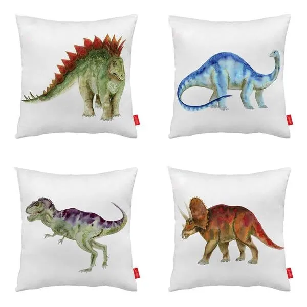 Watercolor Print Dinosaur Decorative Throw Pillow Case Cover