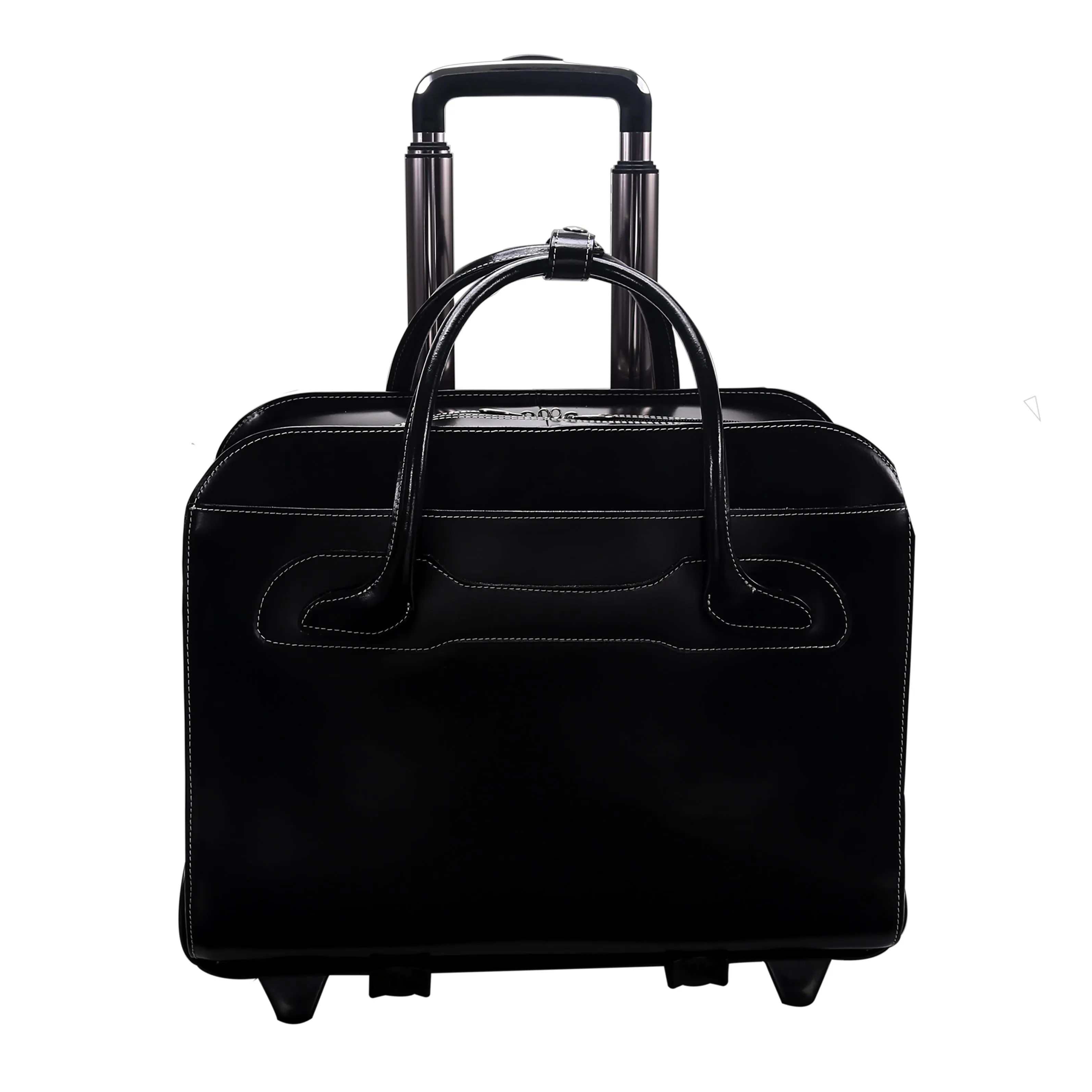 WILLOWBROOK | 17” Leather Detachable-Wheeled Laptop Case