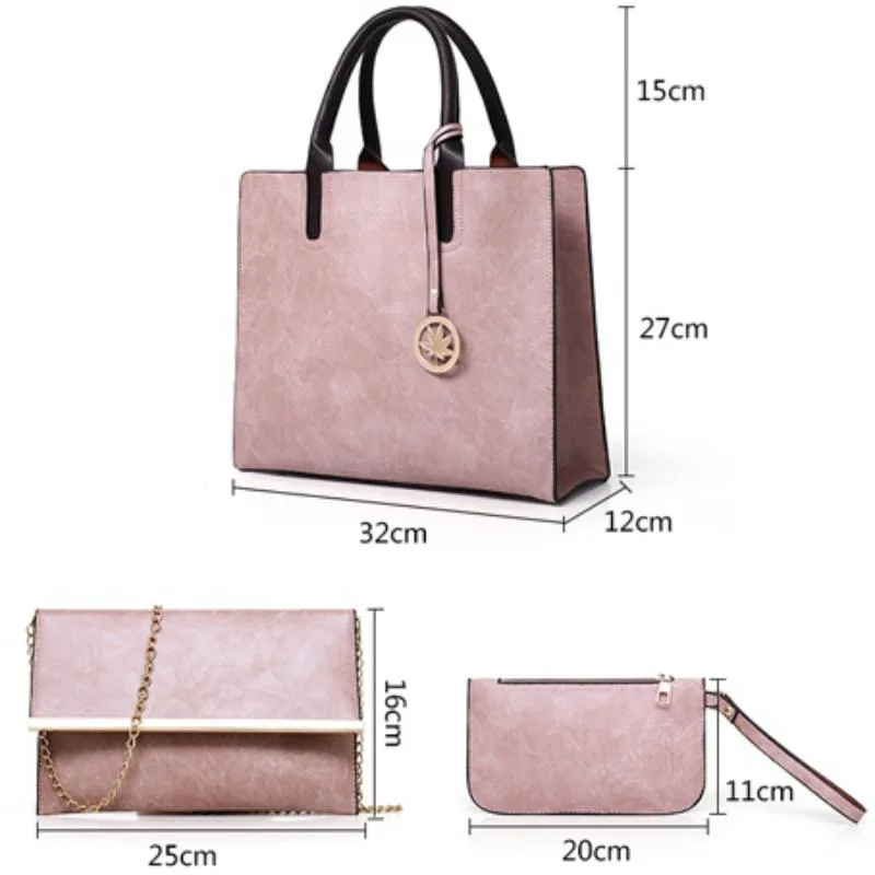 Women's Large Capacity Handbag | 3 Pieces Set