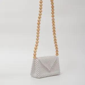 wood ball shoulder bag（white）