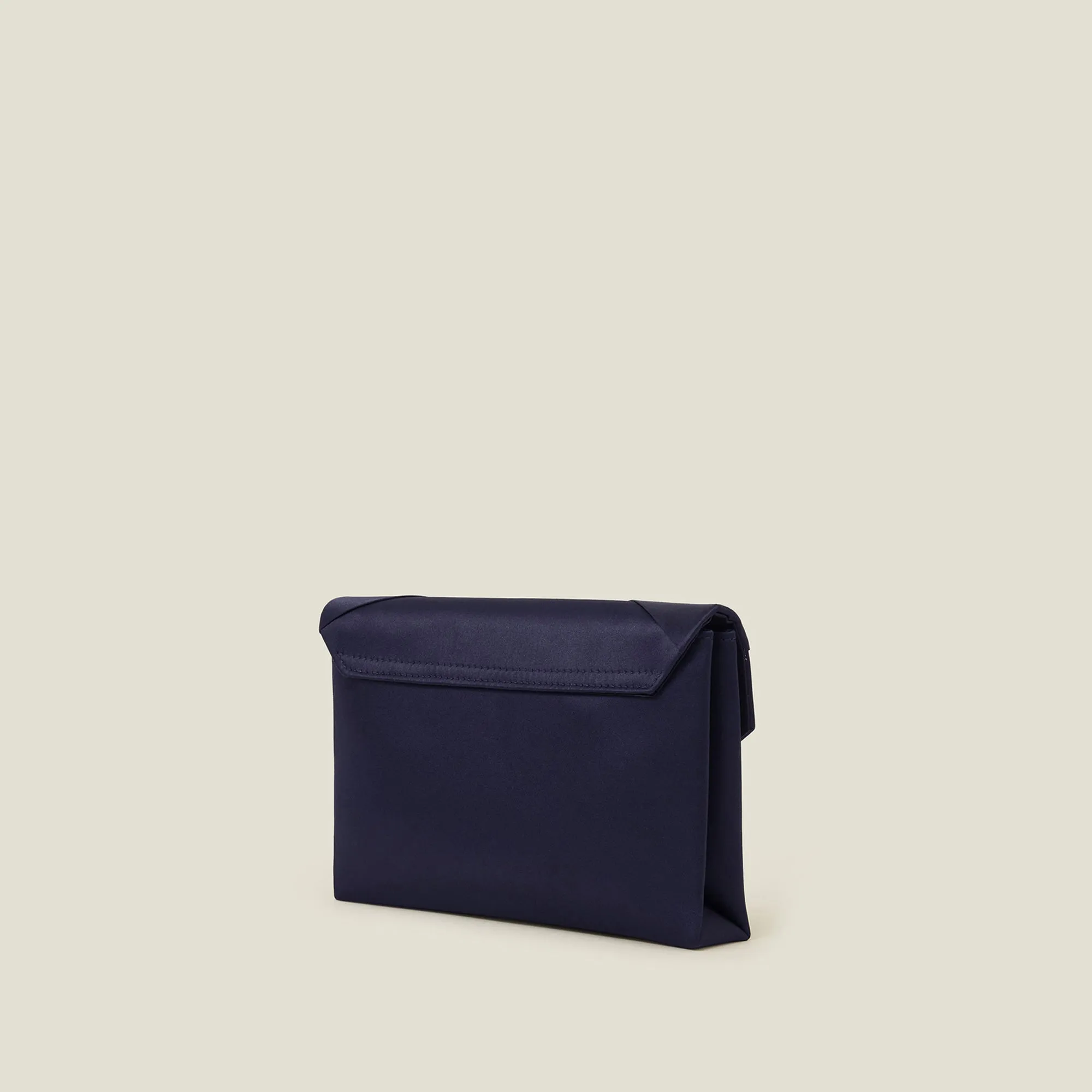 Woven Satin Envelope Clutch Bag-Blue