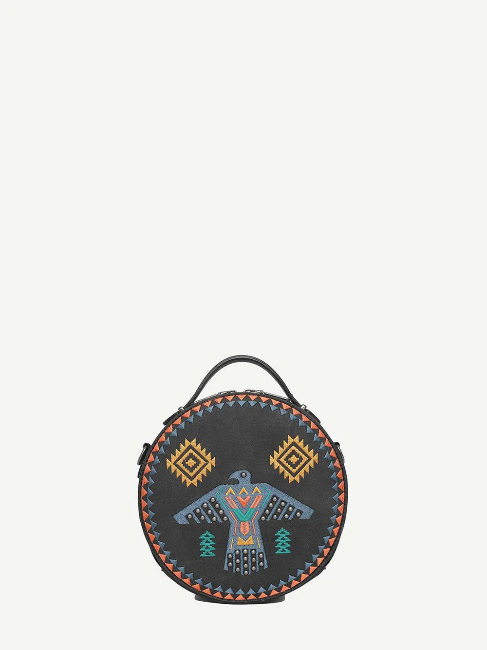 Wrangler Embroidered Thunderbird Aztec Crossbody Circle Bag