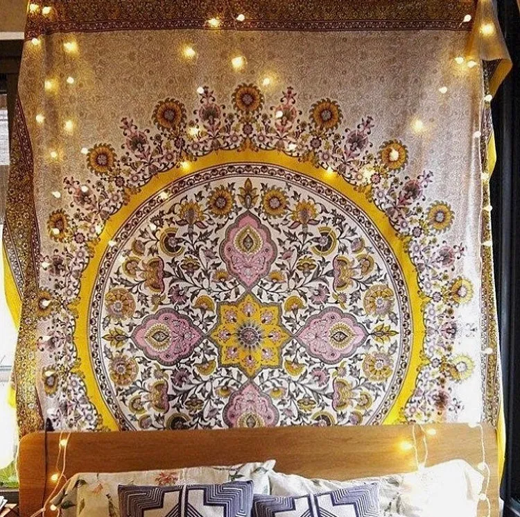 Yellow Medallion Tapestry