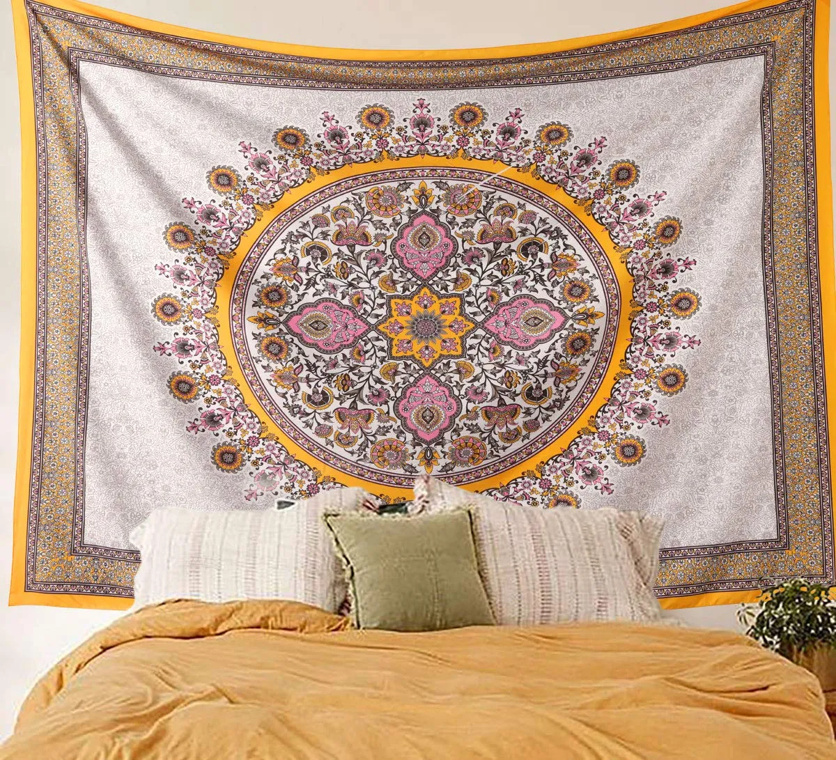 Yellow Medallion Tapestry