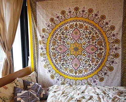 Yellow Medallion Tapestry