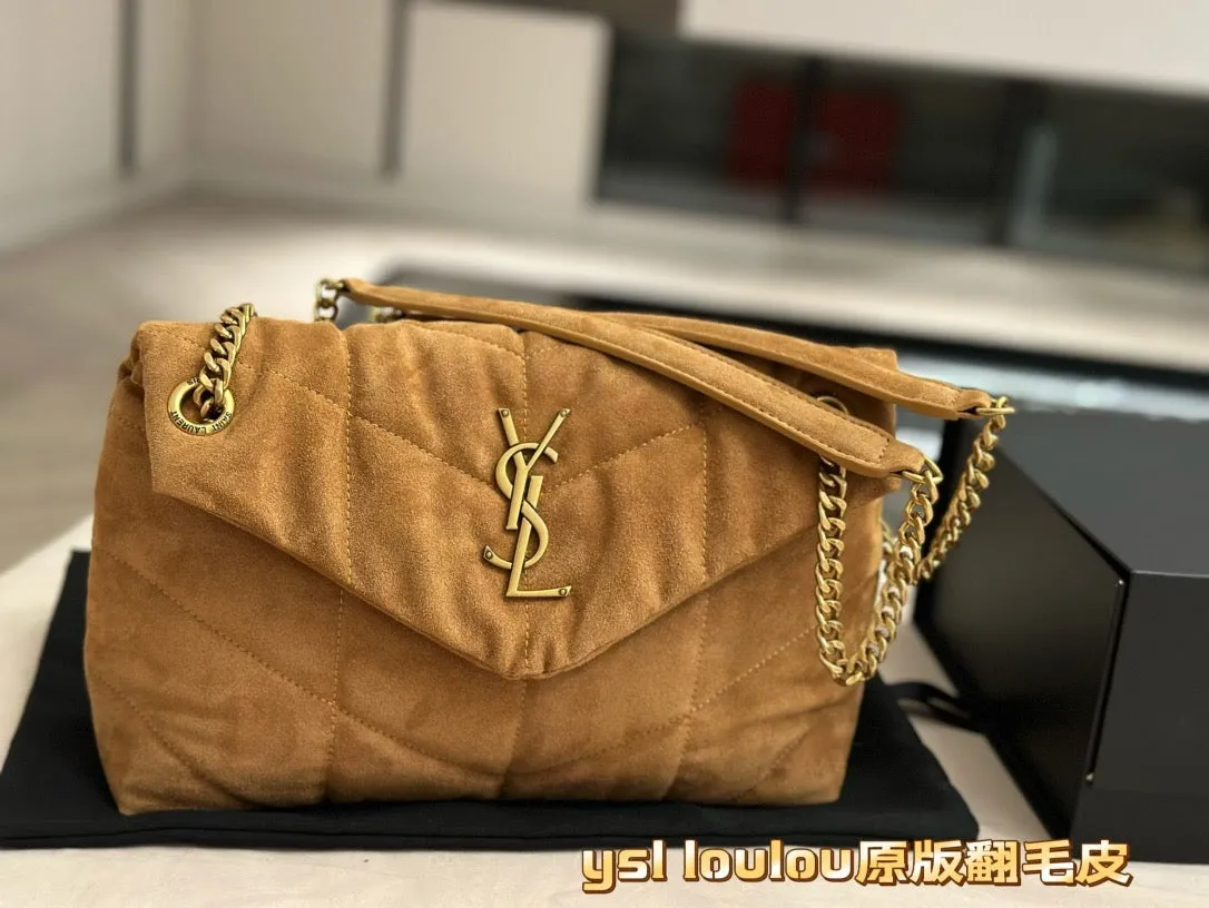 YSK380 Puffer Small in Suede / 11.4 x 6.6 x 4.3 inches